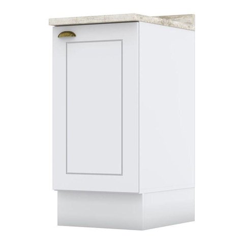 Balcão 1 Porta 40cm Americana Branco com Tampo Calcare - Móveis Henn Branco-calcare