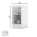 Ver imagem 3 de Balcão 1 Porta 40cm Americana Branco com Tampo Calcare - Móveis Henn Branco-calcare