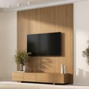 Ver imagem 1 de Rack com Painel Liso para TV até 75 Polegadas Planejado 200x230cm Aruá CabeCasa MadeiraOriginals Marrom Jatobá