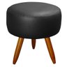 Puff Decorativo Redondo Corino Preto Bali Kasa Sofá - 2