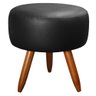 Puff Decorativo Redondo Corino Preto Bali Kasa Sofá - 1