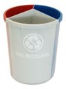 Ver imagem 1 de Kit C/ 5 Lixeira Mix Plástico 3 Divisões P/ Coleta Seletiva Cor:cinza, Vermelho e Azul