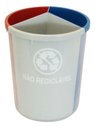 Ver imagem 2 de Kit C/ 5 Lixeira Mix Plástico 3 Divisões P/ Coleta Seletiva Cor:cinza, Vermelho e Azul