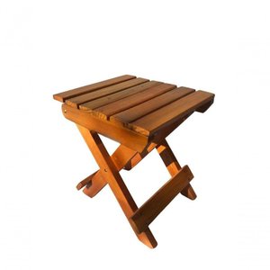 Banco Banquinho Dobrável Ripado para Sentar (estilo Mesa) Mel