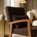 Ver imagem 3 de Kit 2 Poltrona Jade Boucle Almofada Estofada Sala de Estar Moderna Decorativa:marrom