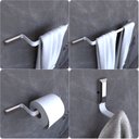 Ver imagem 1 de Kit Acessórios Para Banheiro Branco e Cromo Empire 4 peças