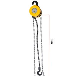 Talha Manual 1 Tonelada 1000 Kg com Corrente 3 Metros Elevação - 2