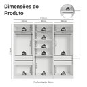Ver imagem 3 de Guarda-roupa Modulado 240 Cm 6 Portas 4 Gavetas Branco Neo Madesa 01