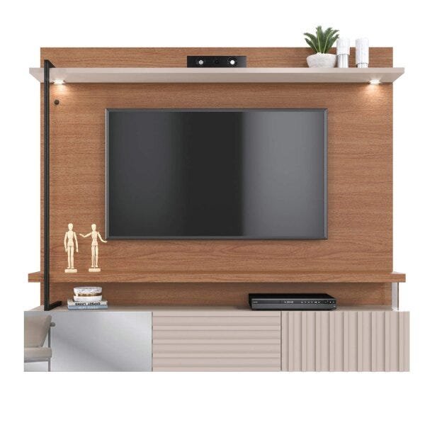 Painel Home para TV até 70 Polegadas com LED 2 Portas Basculante e Espelho Atalaia Colibri - 3