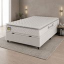 Ver imagem 2 de Cama Box Baú Casal Colchão Espuma D33 Pillow Top New Millenium Branco Hellen