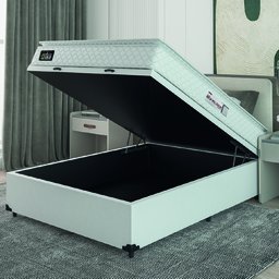 Cama Box Baú Casal Colchão Espuma D33 Pillow Top New Millenium Branco Hellen - 2