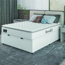 Ver imagem 1 de Cama Box Baú Casal Colchão Espuma D33 Pillow Top New Millenium Branco Hellen