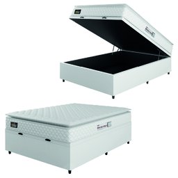 Cama Box Baú Casal Colchão Espuma D33 Pillow Top New Millenium Branco Hellen - 3