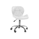 Ver imagem 2 de Cadeira Decorativa Assento Branco Estofado Base Giratoria Cromada Unidade Bering