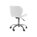 Ver imagem 4 de Cadeira Decorativa Assento Branco Estofado Base Giratoria Cromada Unidade Bering