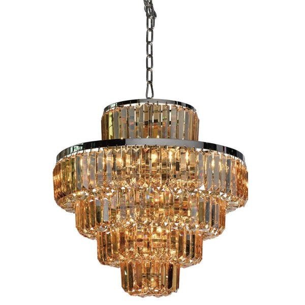 Lustre Dijon Cristal 55cmx70cm Bella Iluminação - 1