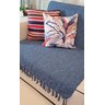 Manta para Sofá / Cama 1,50x2,20M Tear Artesanal Decorativa Azul Jeans - 3