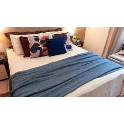 Manta para Sofá / Cama 1,50x2,20M Tear Artesanal Decorativa Azul Jeans - 4