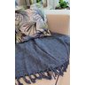 Manta para Sofá / Cama 1,50x2,20M Tear Artesanal Decorativa Azul Jeans - 1