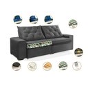 Ver imagem 5 de Sofá Retrátil e Reclinável 1,90m Estilo Estofados - Europa com Softgel D33 Velupluma "cinza"