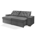 Ver imagem 2 de Sofá Retrátil e Reclinável 1,90m Estilo Estofados - Europa com Softgel D33 Velupluma "cinza"