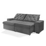 Sofá Retrátil e Reclinável 1,90m Estilo Estofados - Europa com Softgel D33 Velupluma "cinza" - 2