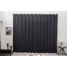Cortina Varão Tecido Jacquard Preto 3,00x2,60 Semi Blackout - 1