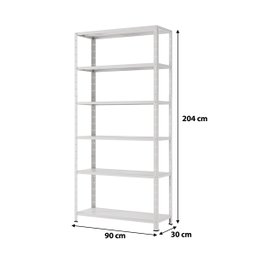 Estante / Armario de Aço 90cm 6 Bandejas Suporta 120kg:cinza - 9