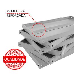 Estante / Armario de Aço 90cm 6 Bandejas Suporta 120kg:cinza - 4