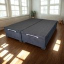 Ver imagem 1 de Cama Box Baú Queen Bipartido Suede Luxo - Gs Kamas - Acabamento Reforçado, Amplo Espaço (preto)