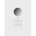 Ver imagem 4 de Gabinete para Banheiro com Cuba e Espelho Redondo 60cm Mdf Branco Dubai - On Móveis