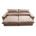Ver imagem 5 de Sofá Retrátil e Reclinável 2,35m Molas Ensacadas Cama inBox Elegance com ThermoGel Velusoft Bege