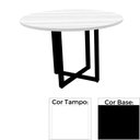 Ver imagem 1 de Mesa de Reunião Redonda 110 x 110 cm Pé Tubular PE25 em MDP Branca com Base Preta
