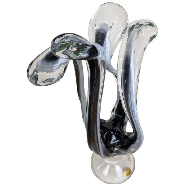 Estatueta Encanto Decorativa Murano em Cristal 38cm Preto - 2