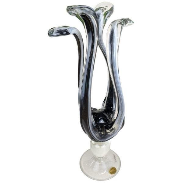 Estatueta Encanto Decorativa Murano em Cristal 38cm Preto - 1