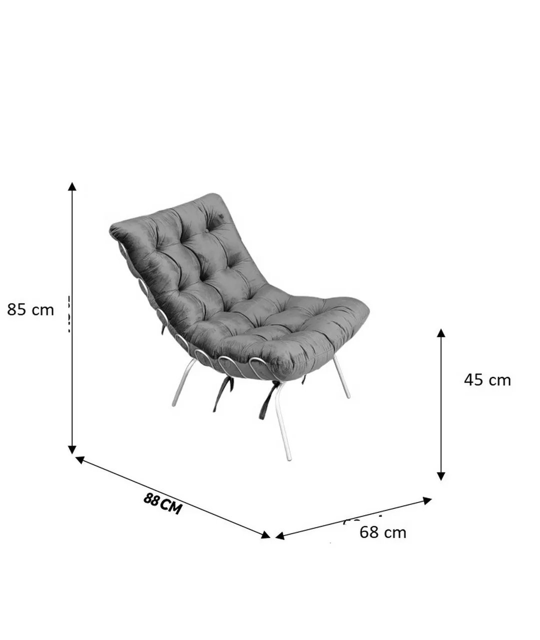 Poltrona Cadeira Decorativa Costela de Ferro Dora Bela Móveis LINHA 2022 LINHO 1002 - 8