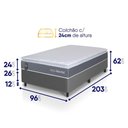 Ver imagem 3 de Conjunto Box Cinza Luanda Cinza Espuma D28 Solteiro 96x203x62 - King House