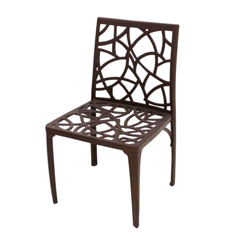 Cadeira de Alumínio Fundido para Mesa de Madeira e Jardim Modelo Acre - Marrom