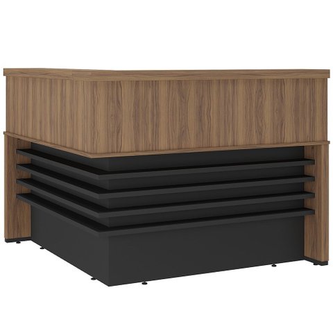 Balcão de Atendimento para Recepção Escritório Atria Executiva A02 Nogal Preto - Lyam Decor