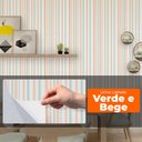 Ver imagem 2 de Papel de Parede Adesivo Lavavel Listrado Verde e Bege 500x60cm