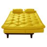 Sofá Cama Caribe em Courino Couro Sintético Amarelo Essencial Estofados - 4