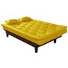 Sofá Cama Caribe em Courino Couro Sintético Amarelo Essencial Estofados - 3