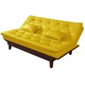 Sofá Cama Caribe em Courino Couro Sintético Amarelo Essencial Estofados - 2
