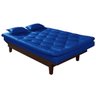 Sofá Cama Caribe em Courino Couro Sintético Azul Essencial Estofados - 3