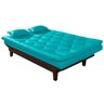 Sofá Cama Caribe em Courino Couro Sintético Azul Turquesa Essencial Estofados - 3