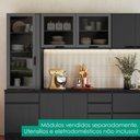 Ver imagem 4 de Armario Aereo 120 cm 2 Portas Vidro Etna Grafite Poliman
