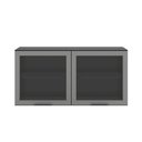 Ver imagem 1 de Armario Aereo 120 cm 2 Portas Vidro Etna Grafite Poliman