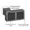 Ver imagem 3 de Armario Aereo 120 cm 2 Portas Vidro Etna Grafite Poliman