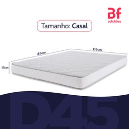 Colchão Casal Ortopédico de Espuma D45 a Vácuo 138x188cm Bf Colchões - 8