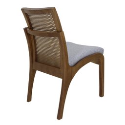 Kit 4 Cadeira de Cozinha Karol Encosto Tela Verniz Imbuia e Linho Prata Soberati Cadeira de Jantar K - 3